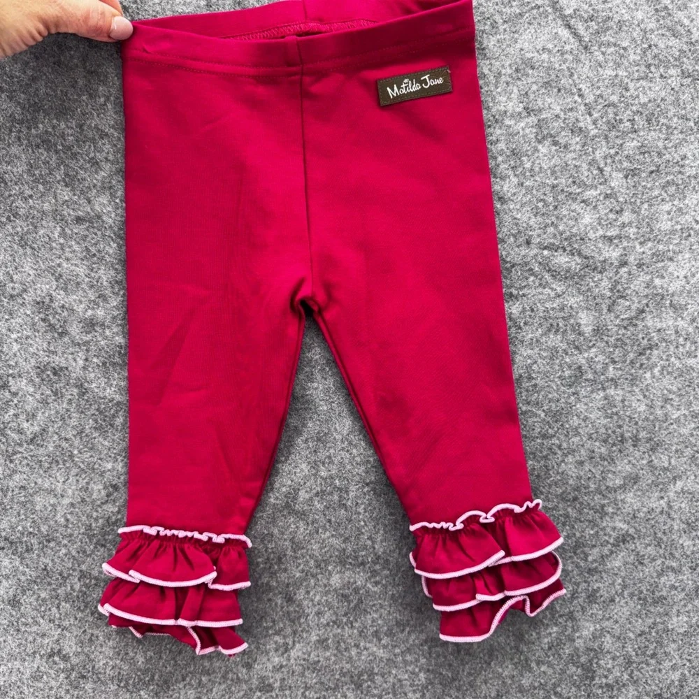 Matilda Jane Baby Christmas Tunic Legging Set Size 6-12M Red Holiday Santa Photo